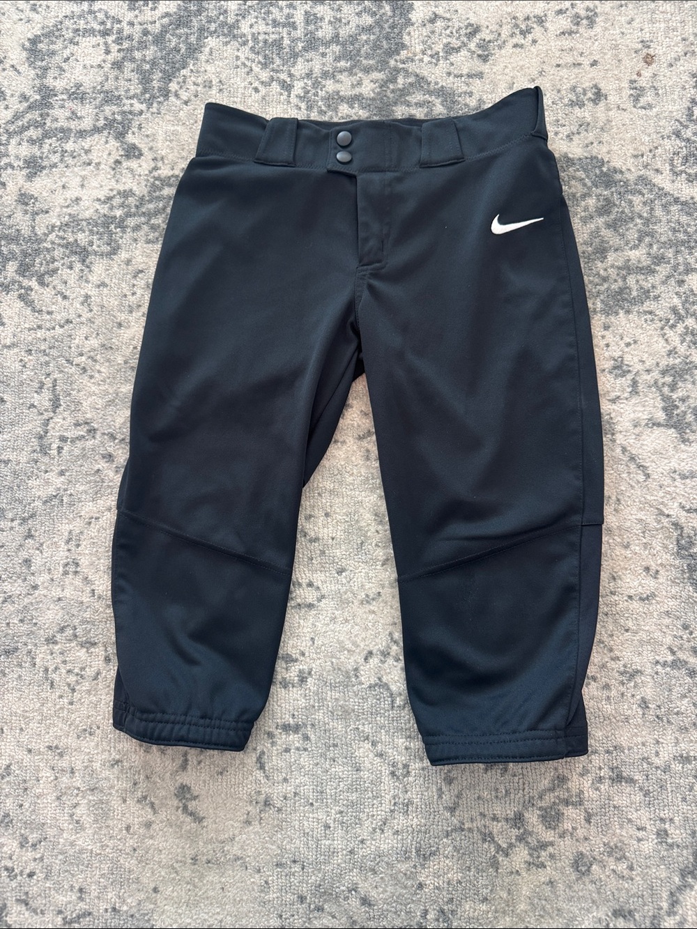 Nike Kids Black Softball Pants with White Swoosh